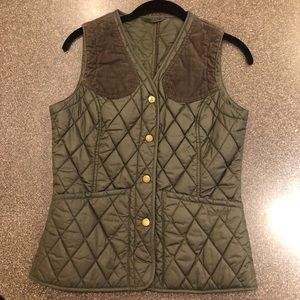 Green Barbour Vest with Snap Buttons